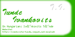 tunde ivankovits business card